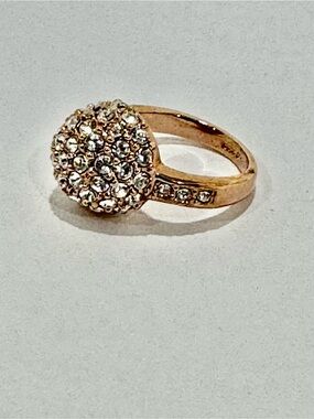Crystal Pavé Rose Gold Cocktail Ring